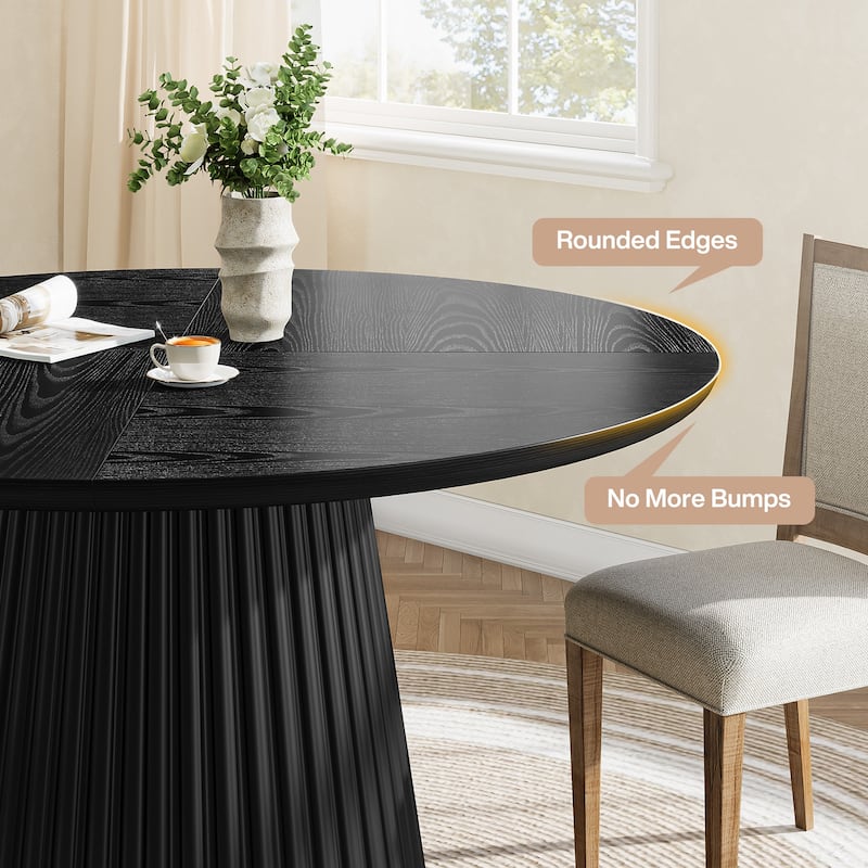 Wood Dining Table, Round Kitchen Table, Living Room Bistro Dinner Accent Table