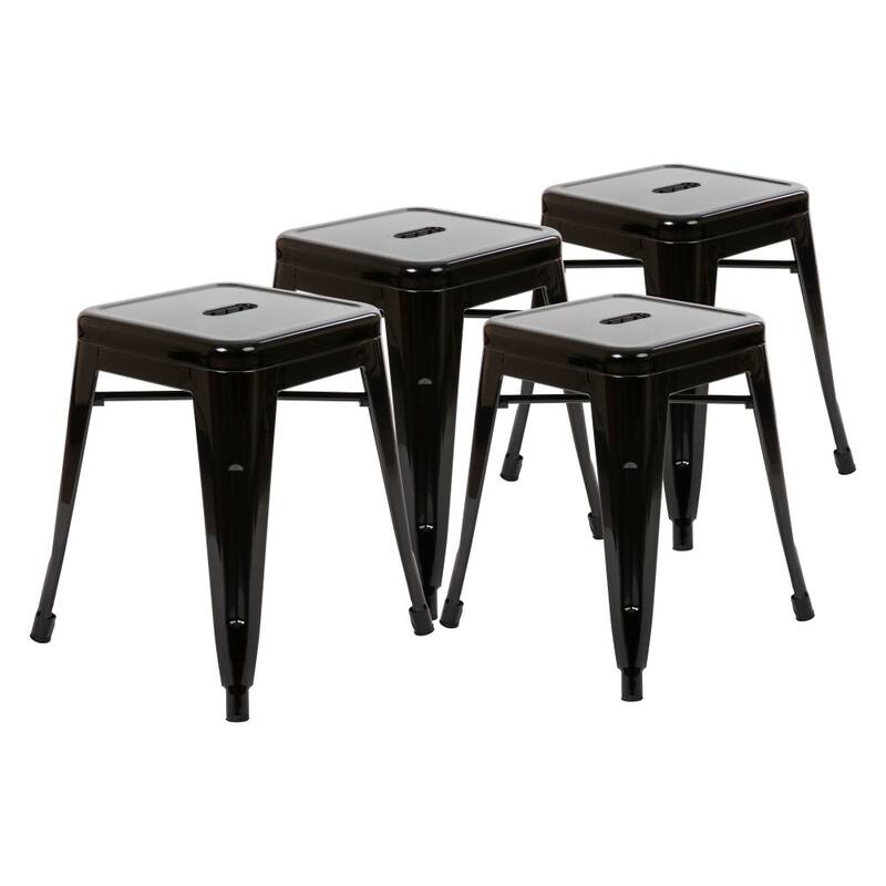 18 Inch Table Height Indoor Stackable Metal Dining Stool-Set of 4