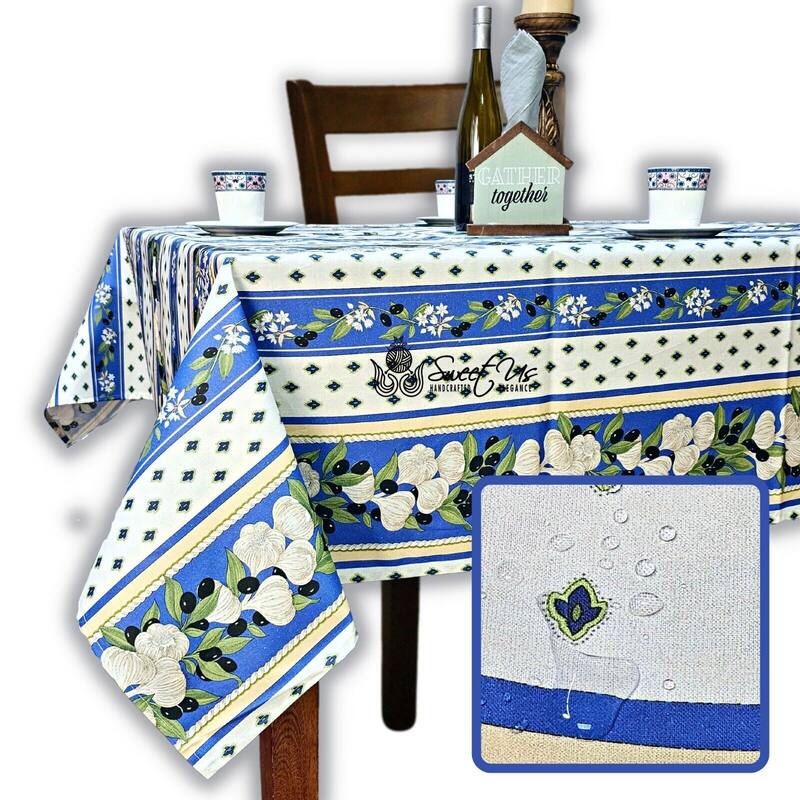 Wipeable Stain Resistant French Acrylic Coated Tablecloth Collection
