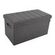 preview thumbnail 1 of 7, Seville Classics Channel Tufted Storage Trunk with Handles Grey - Large