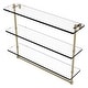 preview thumbnail 17 of 32, Allied Brass 16 Inch Triple Tiered Glass Shelf with Integrated Towel Bar