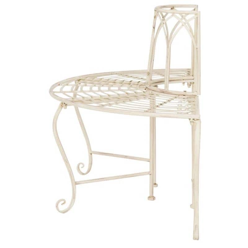 Iron Outdoor Half-Circle Patio Garden Tree Bench - 23.5'' D x 50” W x 30.75” H