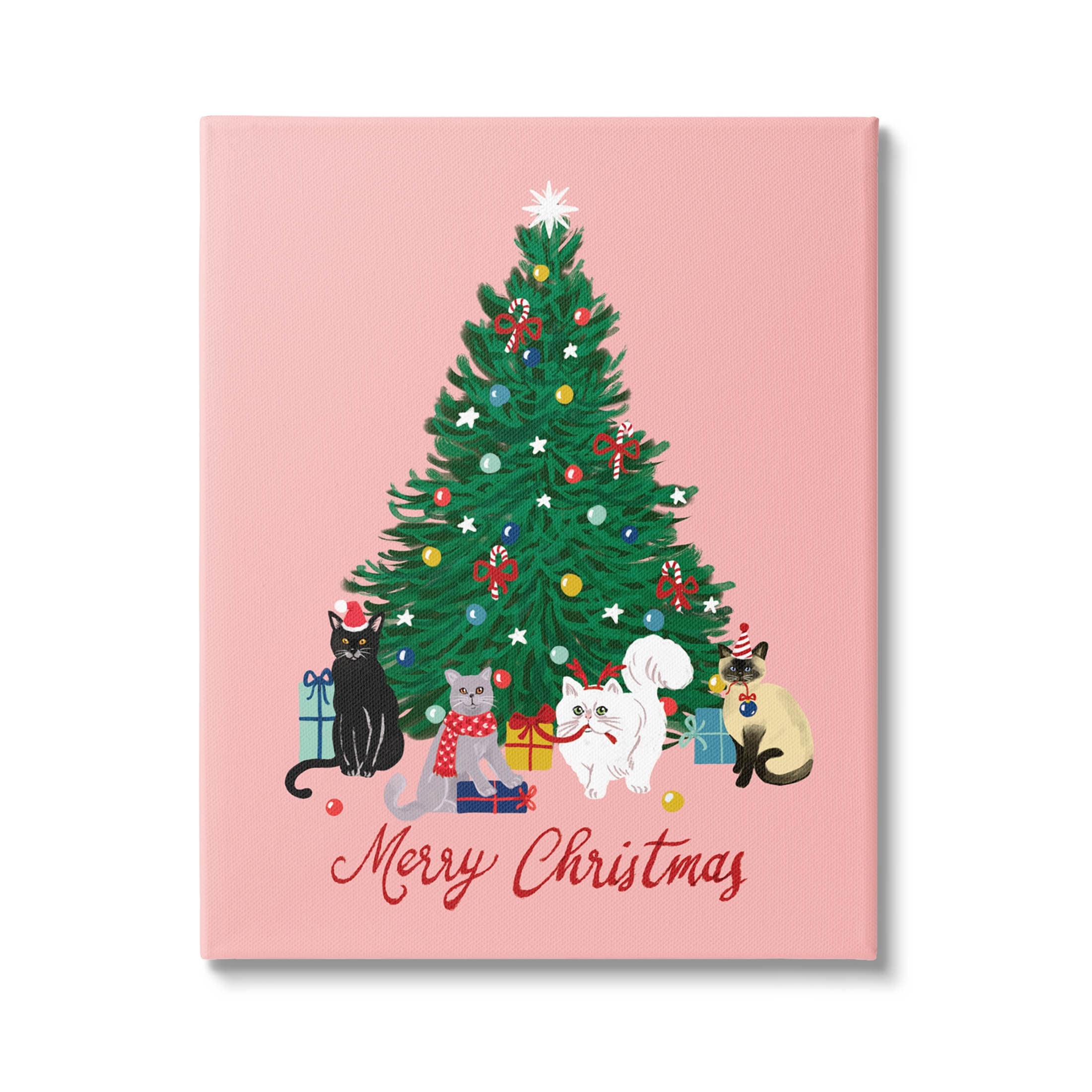 Stupell Merry Christmas Holiday Cats Canvas Wall Art by Be Ni La