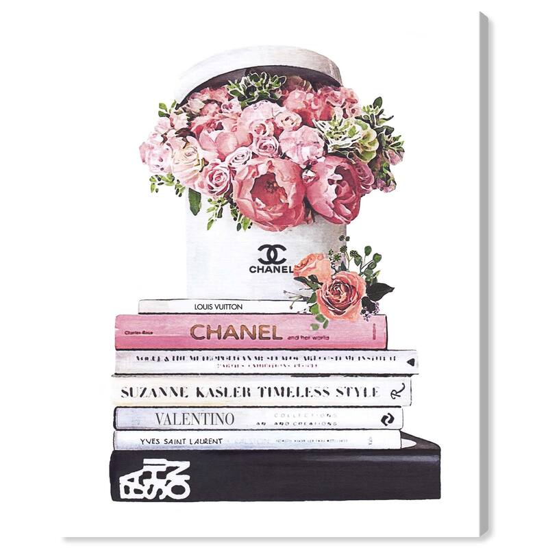 Pretty Roses upon Books Canvas by Art Remedy, Gallery Wrapped - 36" x 45"
