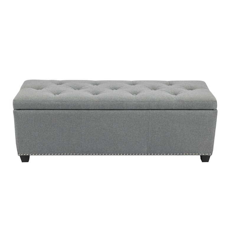 Porthos Home Hekla Fabric Upholstered Flip Top Storage Ottoman Bench