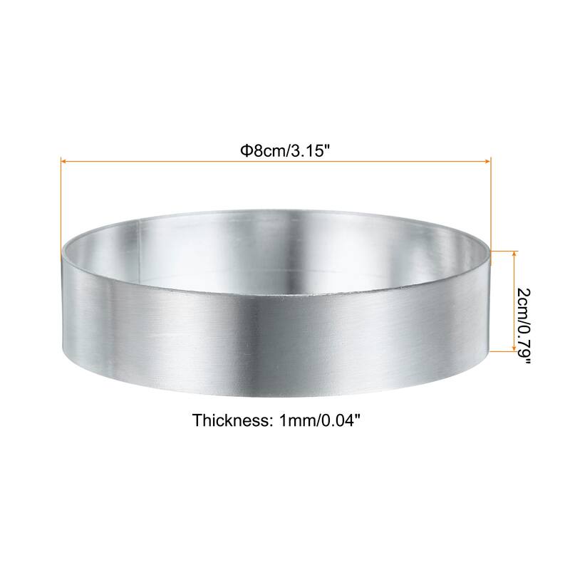 2PCS Round Cake Ring Stainless Steel Pastry Mousse Dessert Ring