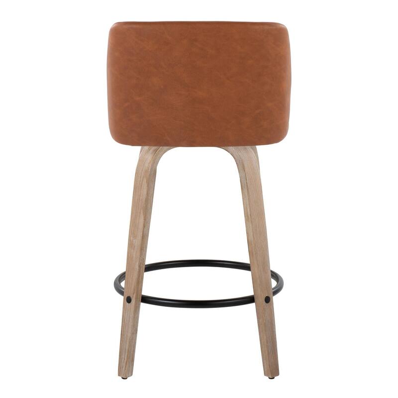 Carson Carrington Vallberga 26" Fixed-Height Counter Stool With Whitewashed Wood Base (Set of 2)