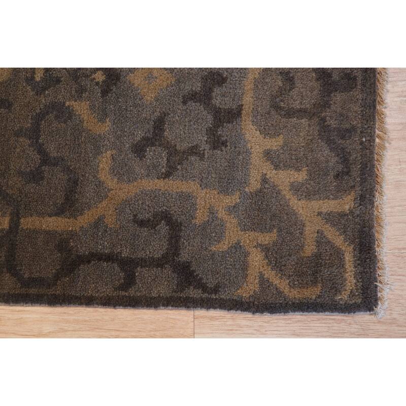 Black Handmade Wool Transitional Rug 12' x 18' - Hand Knotted Natural Dyes Soft Pile Cotton Foundation - N/A