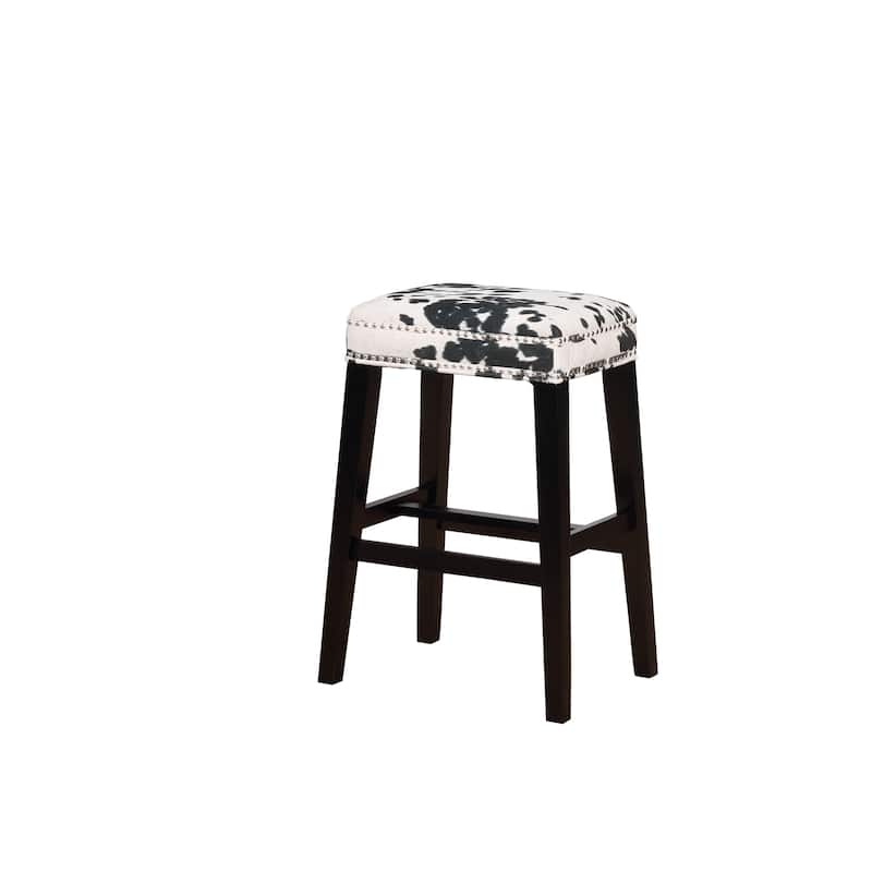 Ian Black Cow Print Bar Stool - Single - Bar Height