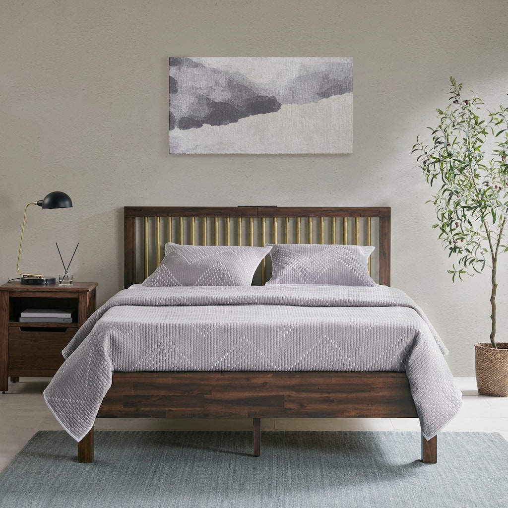 INK+IVY Mercer Brown/ Bronze Queen Bed