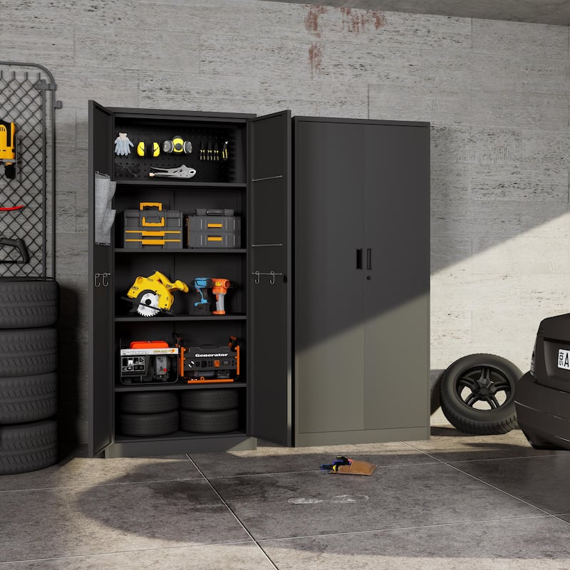 Metal Storage Cabinet with 5 Adjustable Shelves, Water and Moisture Resistant Home Office File Cabinet