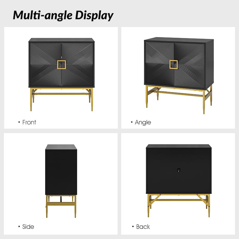 Uirich 34'' Tall 2 - Door Modern Accent Cabinet with Adjustable Shelves by HULALA HOME