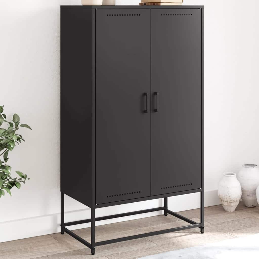 vidaXL Highboard Storage Side Cabinet Cupboard Living Room Furniture Steel - 27.0 x 27.0 x 48.6