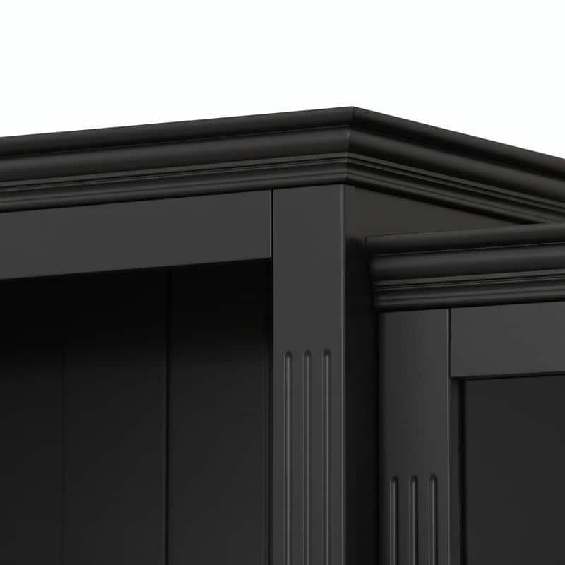 78.75" Tall 3-Piece Bookcase Set with Adjustable 5-Color LED Light, Retro Glass Display Shelves for Living Room or Office