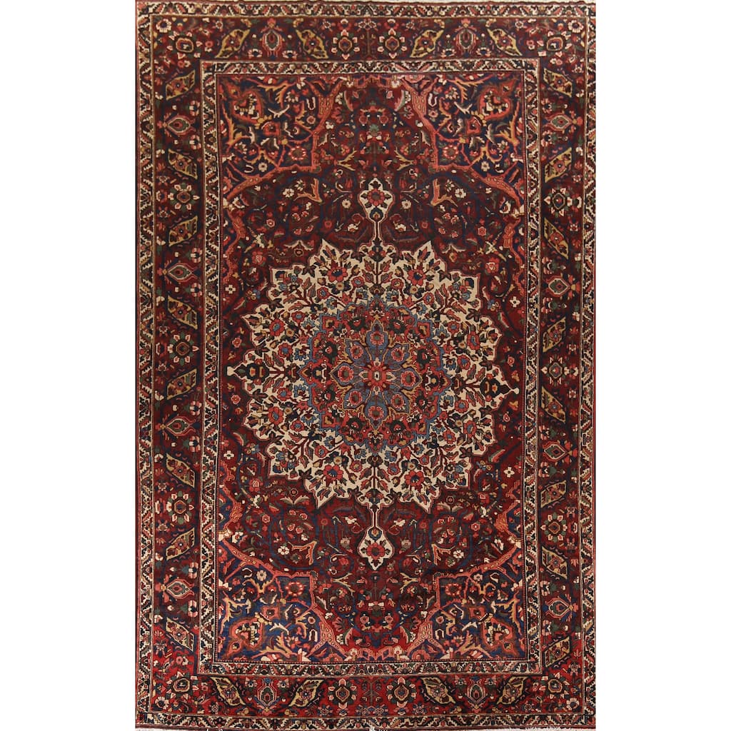 Bakhtiari Large Antique Persian Area Rug Hand-Knotted Wool Carpet - 11'0" x 16'9"