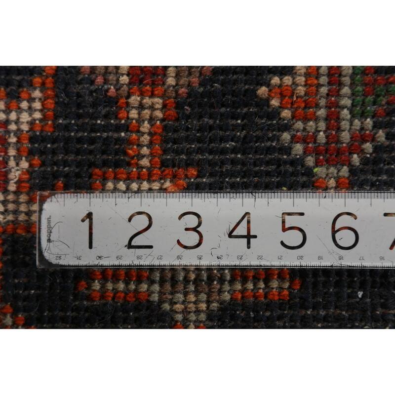 Orange Medallion Heriz Serapi Oriental Rug Hand-Knotted Wool Carpet - 8'1" x 9'11"