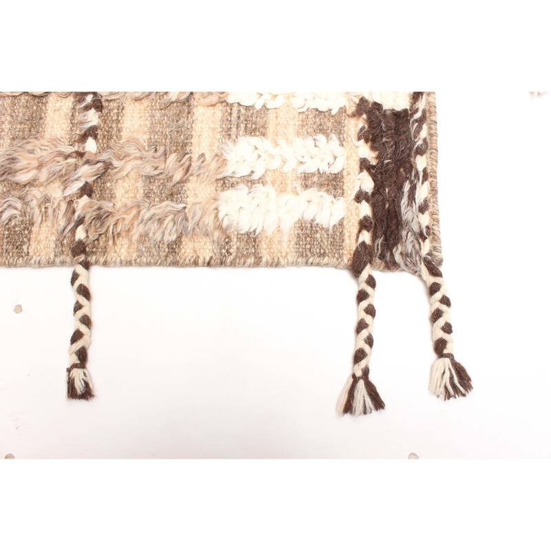 ECARPETGALLERY Hand-knotted Tangier Brown Wool Rug - 5'3 x 7'11