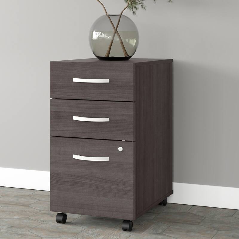 Studio A 3 Drawer Mobile File Cabinet by Bush Business Furniture - Storm Gray