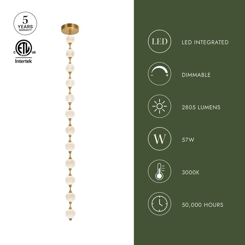 Alora Lighting PD321712-RT Marni 86" Wide 3000K LED Linear Pendant