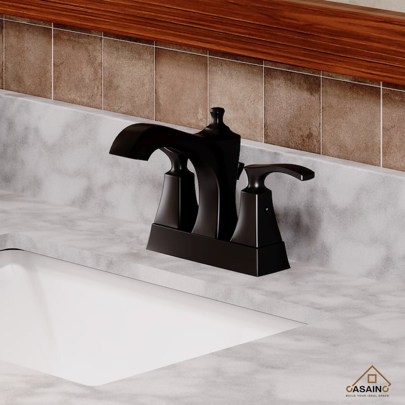4 in. Center Set Double Handle High Arc Bathroom Faucet