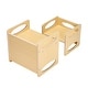 preview thumbnail 10 of 8, Natural Wood Plywood Montessori Table Chair Set with Pattern & Adjustability - 15 x 11.8 x 14.2 in