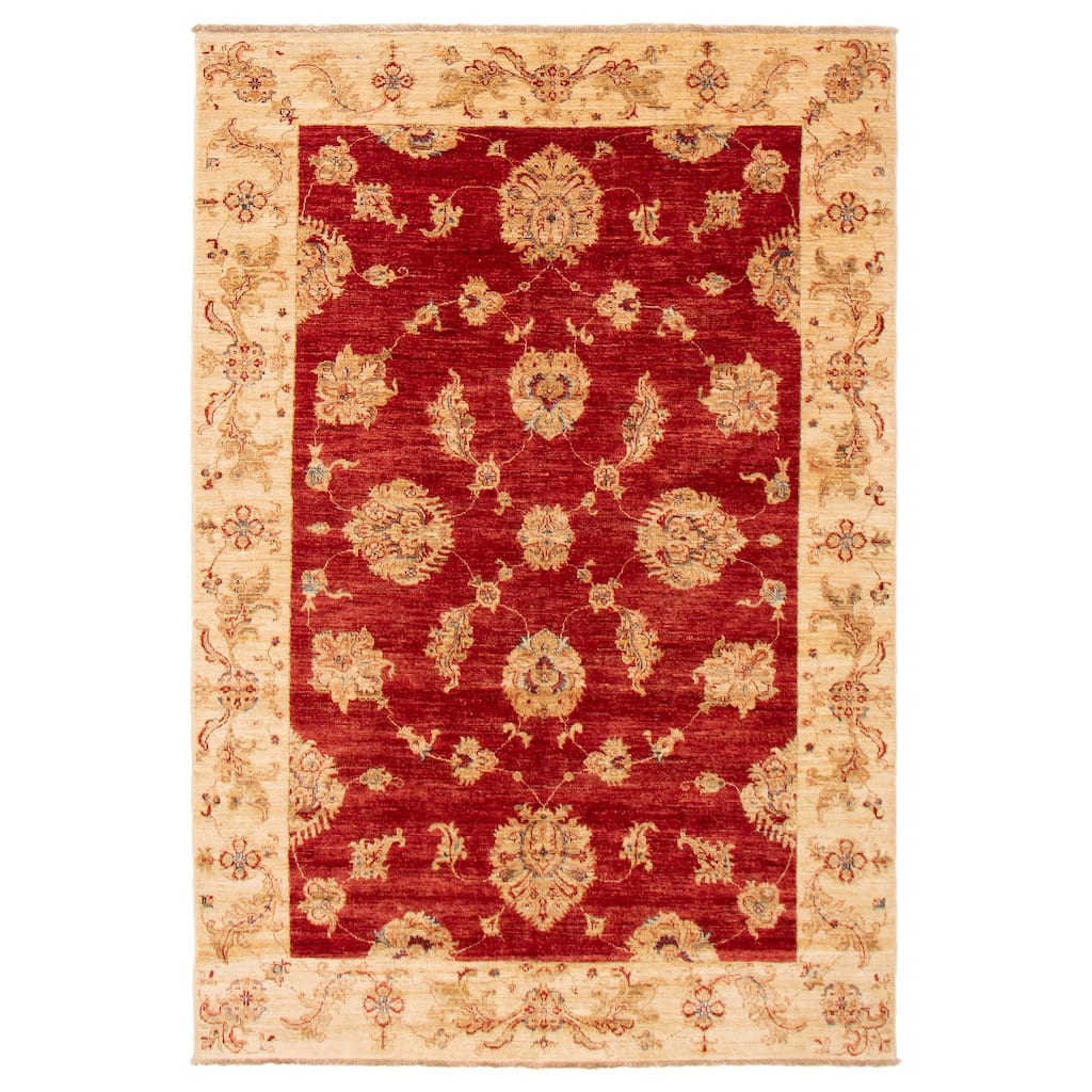 ECARPETGALLERY Hand-knotted Chobi Finest Red Wool Rug - 5'6 x 8'1