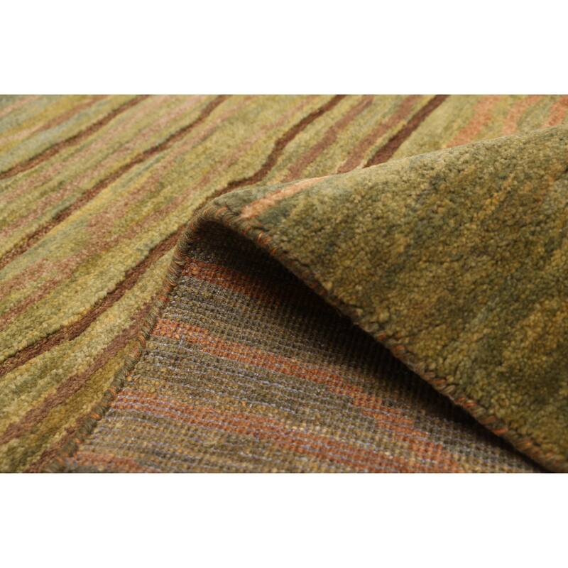 ECARPETGALLERY Hand-knotted Peshawar Ziegler Green Wool Rug - 5'1 x 6'11