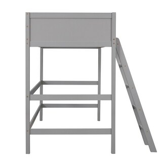 Gray Solid Wood Twin Size Loft Bed with Ladder - Bed Bath & Beyond ...