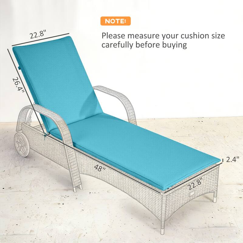 Outsunny Outdoor Lounge Chair Cushion Set of 2, UPF50+ 200gsm Fabric and 25D High-Density Foam