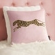 preview thumbnail 1 of 8, Juicy Couture Velvet Cheetah Pillow 14" x 24" Blush - 18" x 18"