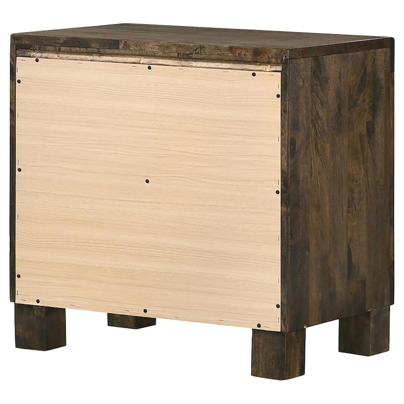 Wood 2-drawer Nightstand Rustic Golden Brown