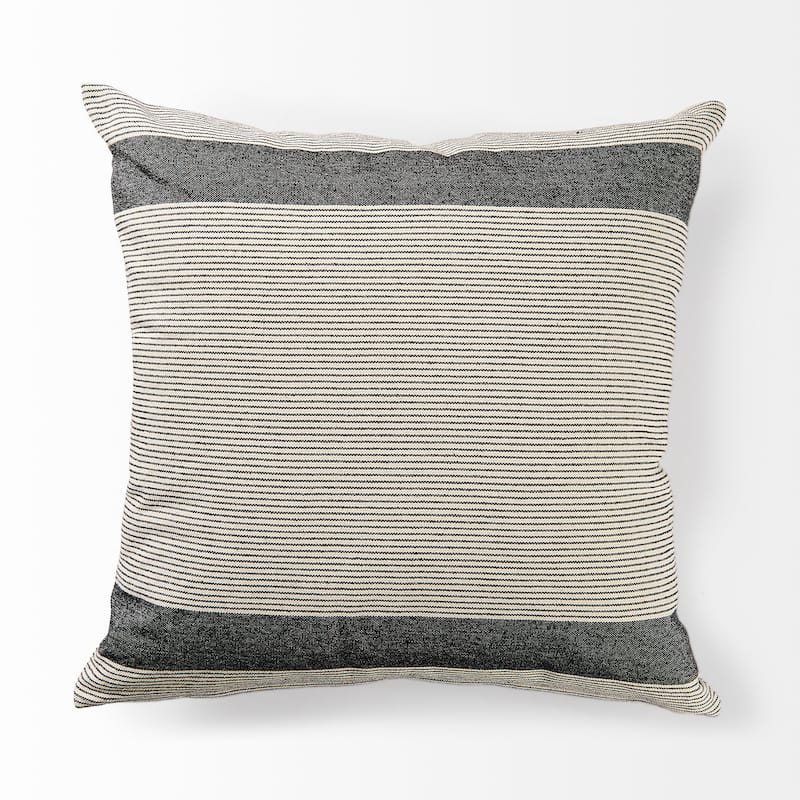 Nancy Beige w/ Black Stripe Detail Decorative Pillow Cover