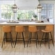 preview thumbnail 82 of 103, LUE BONA Modern Industrial Counter Stools Faux Leather Upholstered Counter Height Bar tools with Back