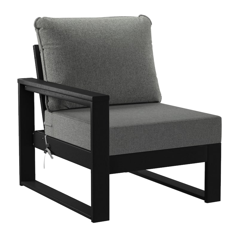 Endless Patio 4-Piece Deep Seating Set with Ottoman with Black Frame