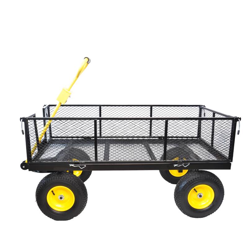 Anmytek Heavy Duty Steel Mesh Utility Wagon with Removable Sides 880 lbs Capacity Garden Cart