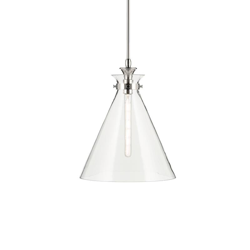Kichler Lighting Laria 16 Inch 1 Light Pendant with Clear Glass in Polished Nickel
