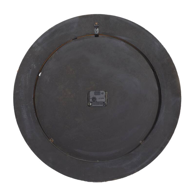 Wooden Distressed Wall Clock - Cream - Roche River Decor - 2"W x 24"L x 24"H