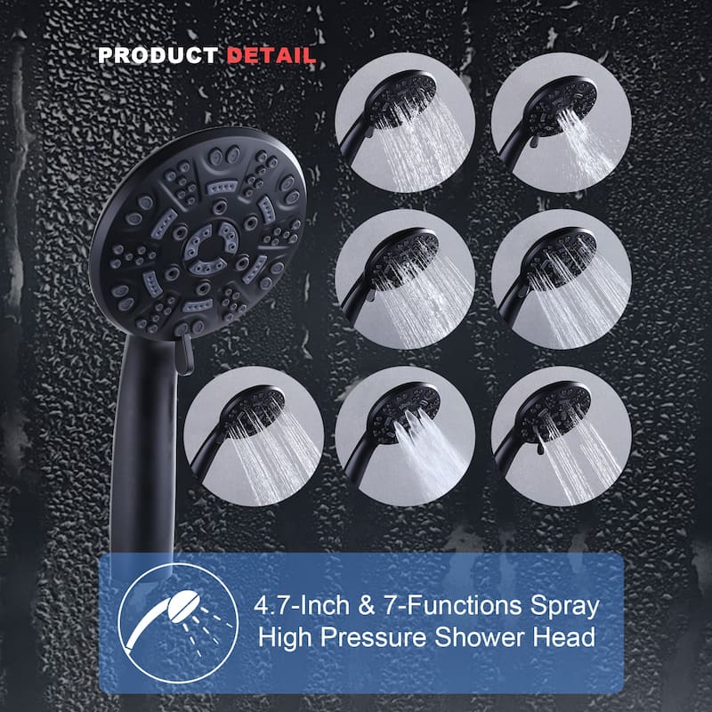 WOWOW Single-Handle 7-Spray Dual Shower Head Shower Faucet