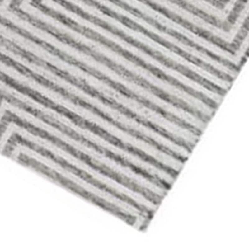 Seni 5 x 7 Medium Area Rug, Geometric Pattern Machine Woven, Black Ivory - 5 x 7