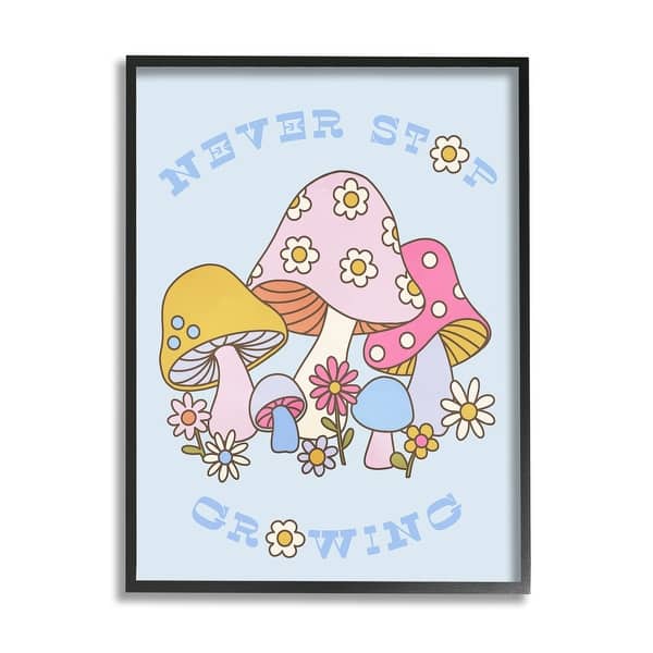 slide 2 of 25, Stupell Retro Never Stop Growing Framed Giclee Art Design by Lil' Rue 11 x 14 - Black