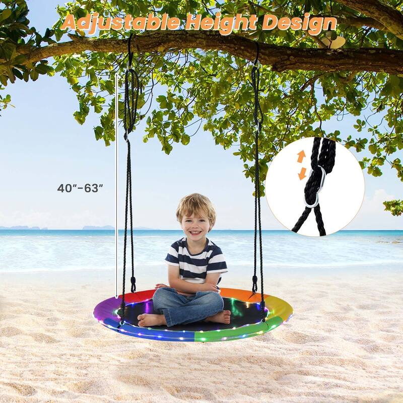 Costway 40'' Saucer Tree Swing 660 LBS for Kids Adults Outdoor with - See Details