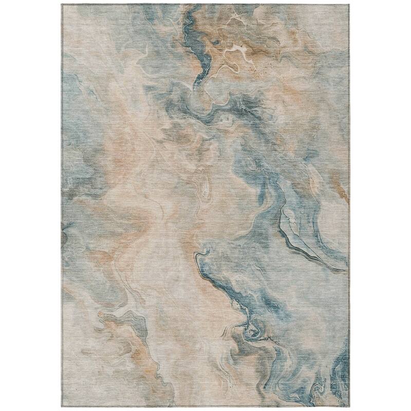 HomeRoots Abstract Modern Rectangle Outdoor Rug