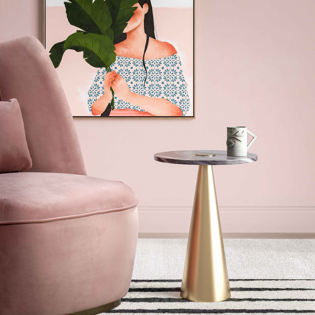 Addyson Marble Side Table - 16"W x 16"D x 22"H