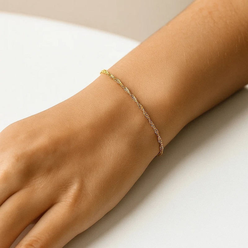 MayaMila 10k Yellow Gold Singapore Bracelet 1.5mm