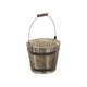Brown Wooden Farmhouse Style Bucket Planter with Handle - Dia: 7