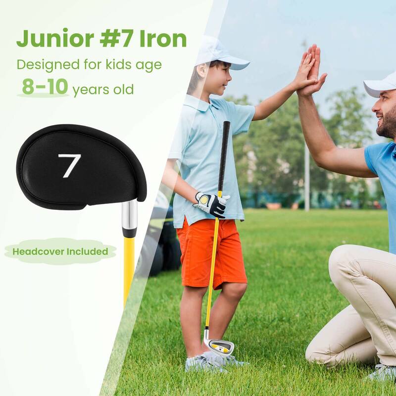 Ultimate Junior #7 Iron for Kids with Fiberglass Shaft & Headcover - See Details