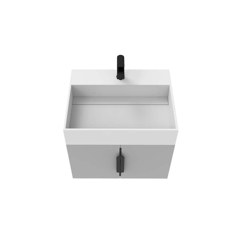 Amazon 24" Wall Mounted Bathroom Vanity Set w/ White Top