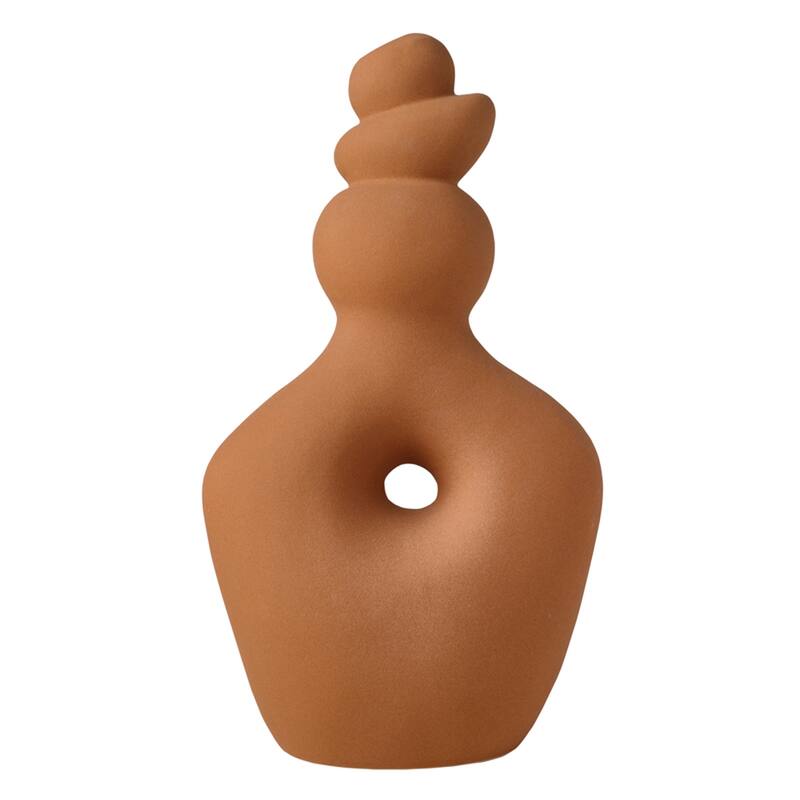Elements Terracotta Twist Stoneware Vase, 13.5 Inch