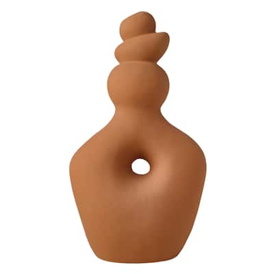 Elements Terracotta Twist Stoneware Vase, 13.5 Inch