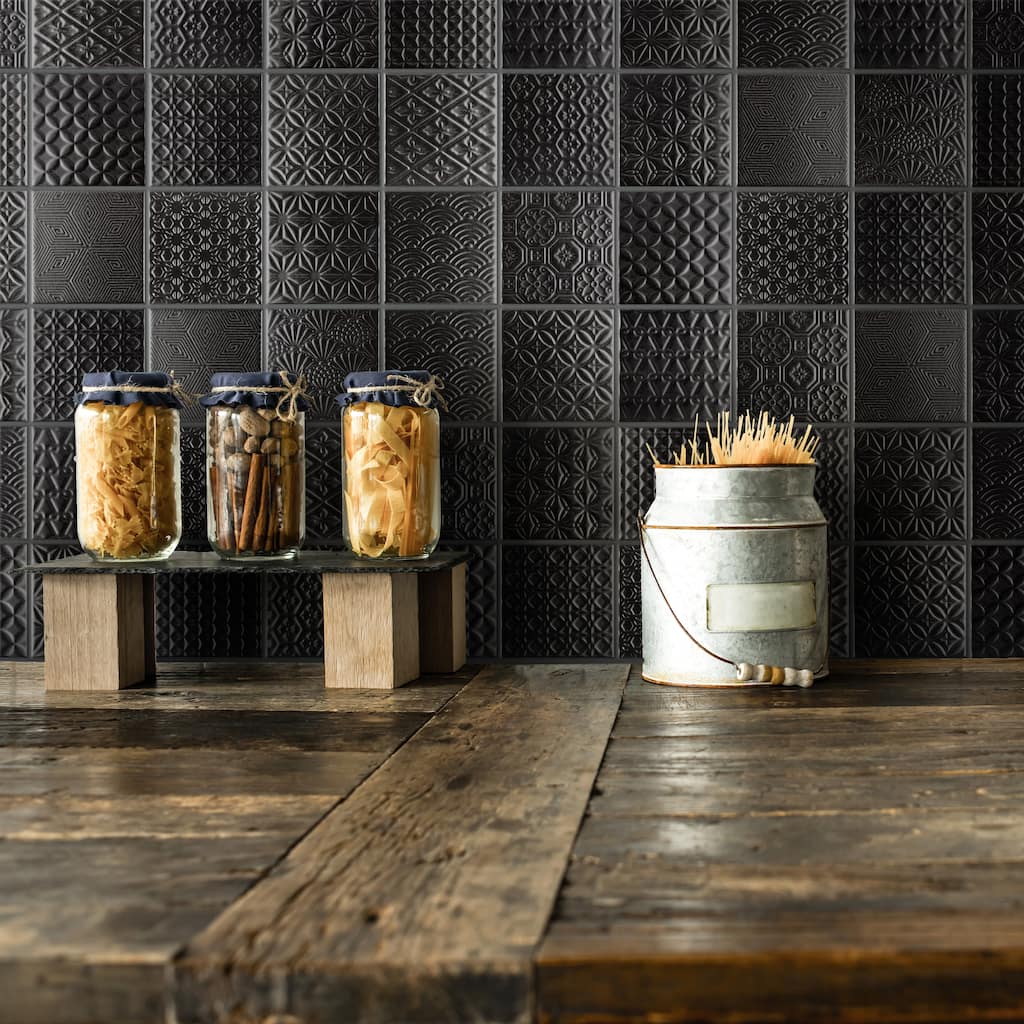 Merola Tile Spirit Black 1.63" x 1.63" Porcelain Mosaic Tile
